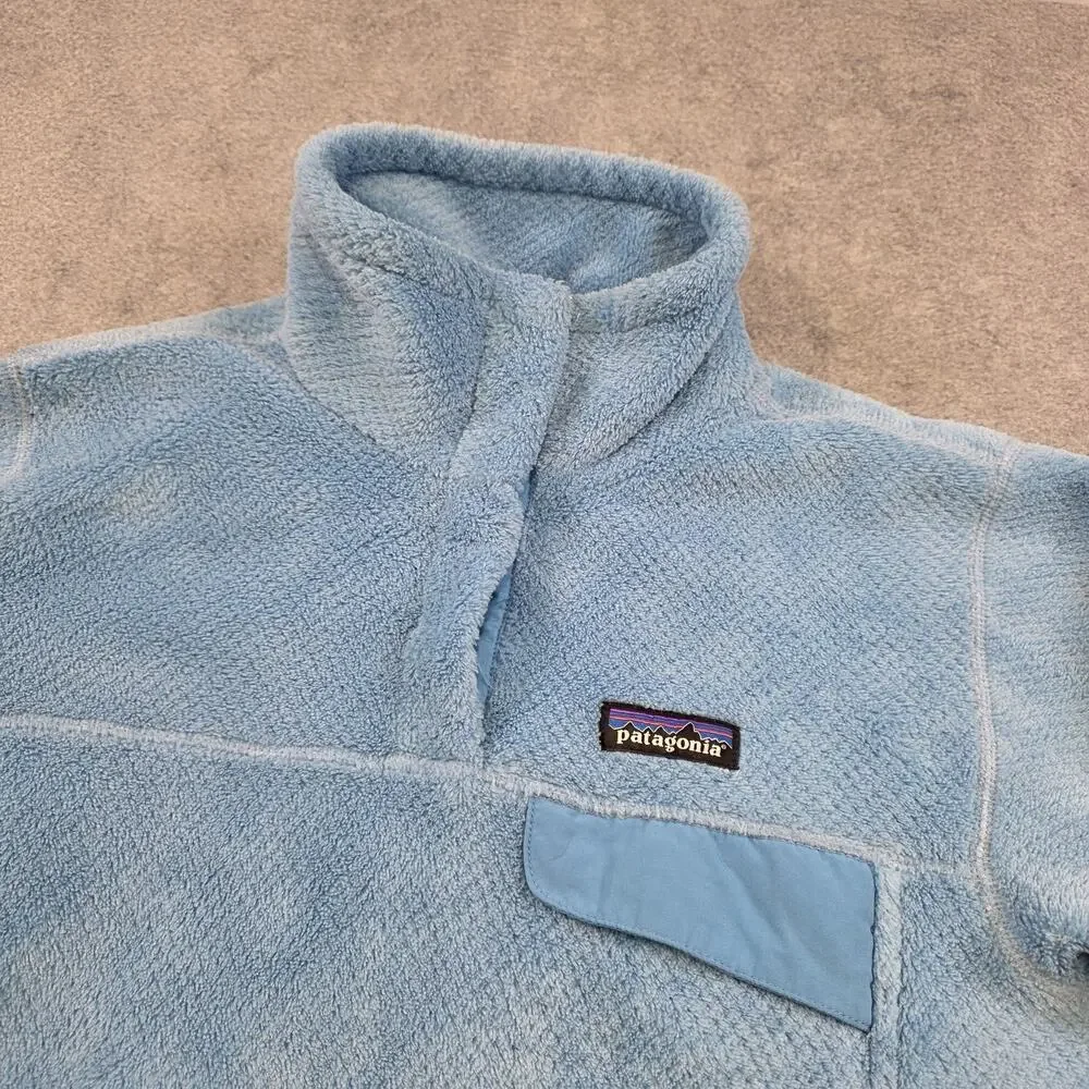 Patagonia Re-Tool Snap-T Pullover Jacket‎ Womens M Blue Polartec Thermal Fleece